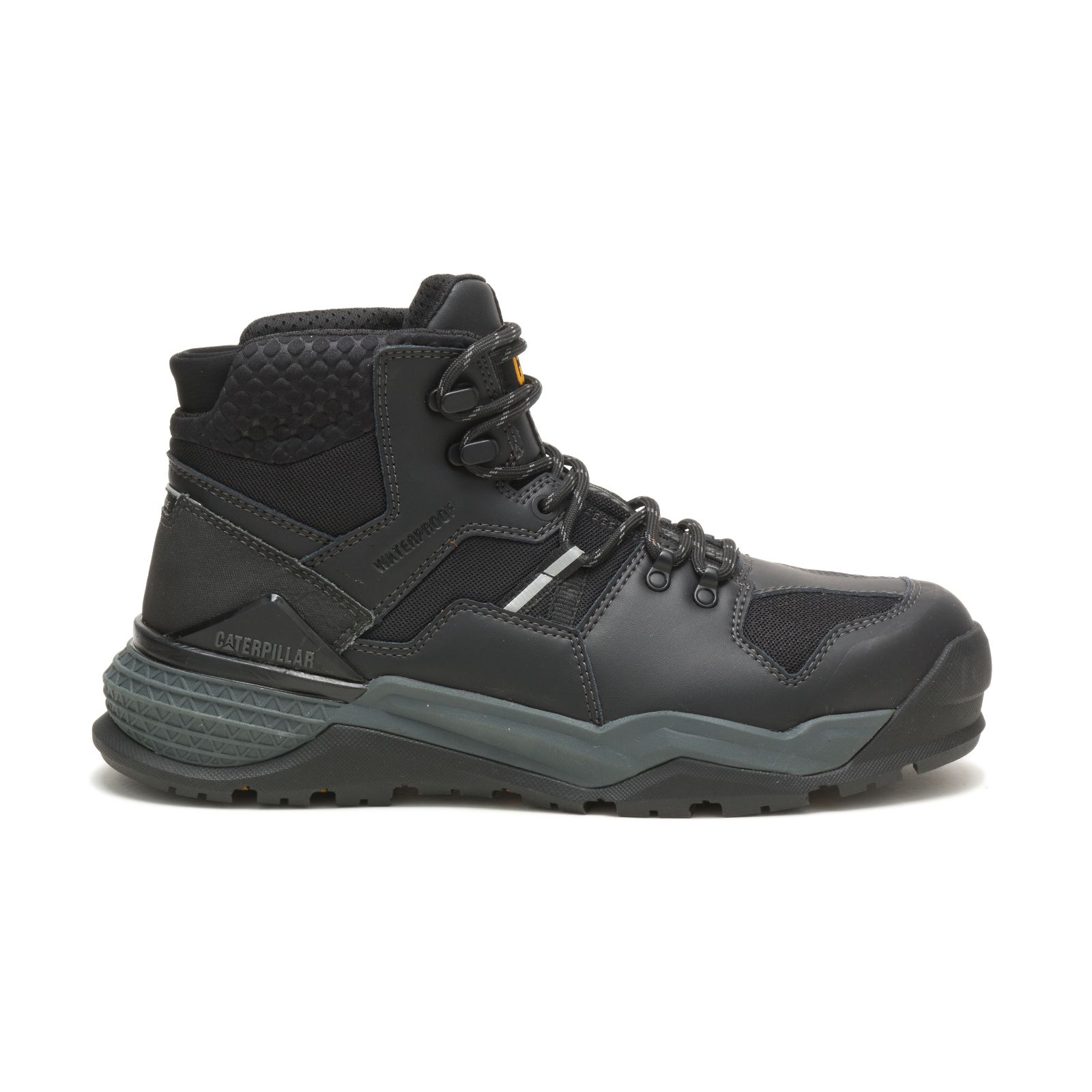 Black Caterpillar Provoke Mid Waterproof Alloy Toe Men's Work Boots | Cat-419236