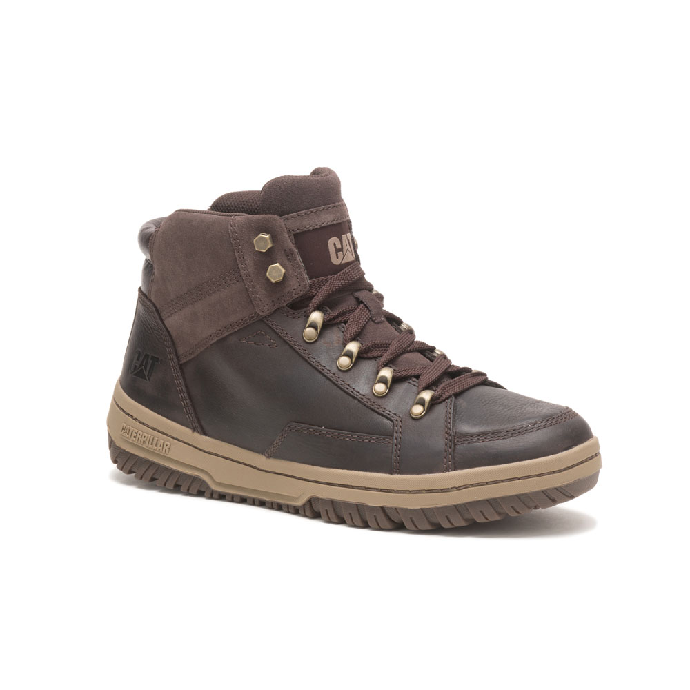 Coffee Caterpillar Crate Men's Work Boots | Cat-508734